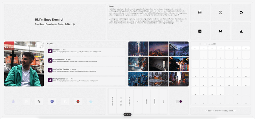 Bento Grid Portfolio Light Mode